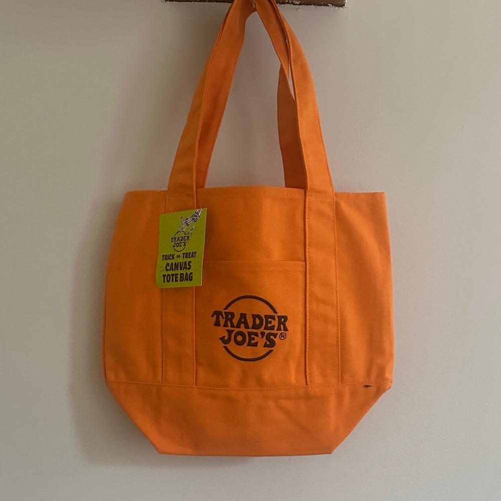 NWT Trader Joe's Orange Canvas Mini Tote Bag